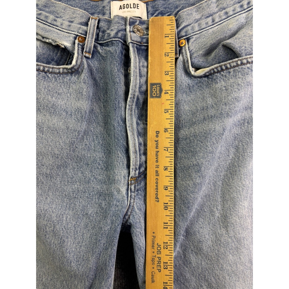Agolde Straight Leg Jeans Womens 29 Light Wash High Rise Button Fly Denim - Picture 5 of 10